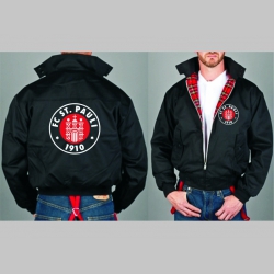 St. Pauli Bunda Harrington s hrejivou podšívkou farby RED TARTAN, obojstranné logo (s kapucou iba v čiernej farbe je za 42,90euro!!)